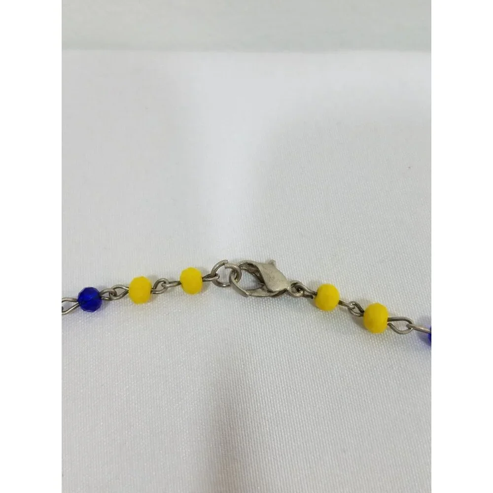 Vintage Rosary St Benedict and Lady of My Guadelupe Red Blue Yellow Beads
